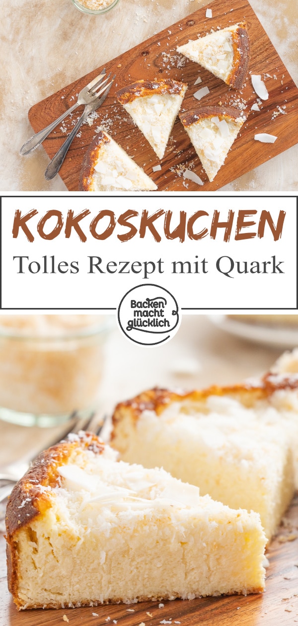 Diesen cremigen Quarkkuchen mit Kokos muss man einfach probieren: Der Kokos-Käsekuchen schmeckt leicht exotisch, schön soft und so lecker!