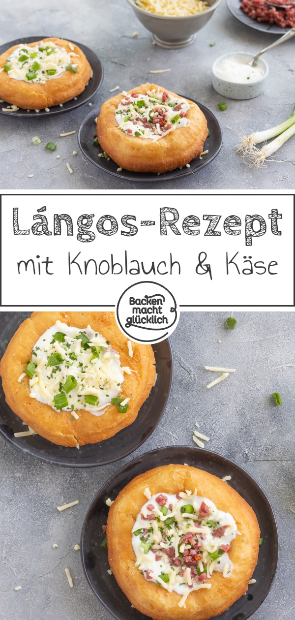 Pikanter ungarischer Snack aus Hefeteig, der an Krapfen erinnert. Der Langosch wird aber herzhaft mit Knoblauchcreme, Käse und eventuell Speck belegt.