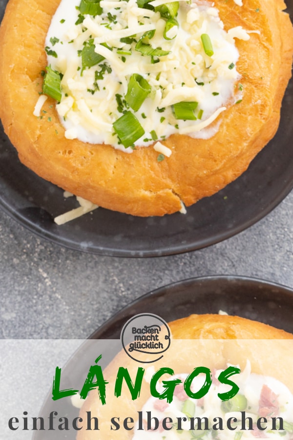 Pikanter ungarischer Snack aus Hefeteig, der an Krapfen erinnert. Der Langosch wird aber herzhaft mit Knoblauchcreme, Käse und eventuell Speck belegt.