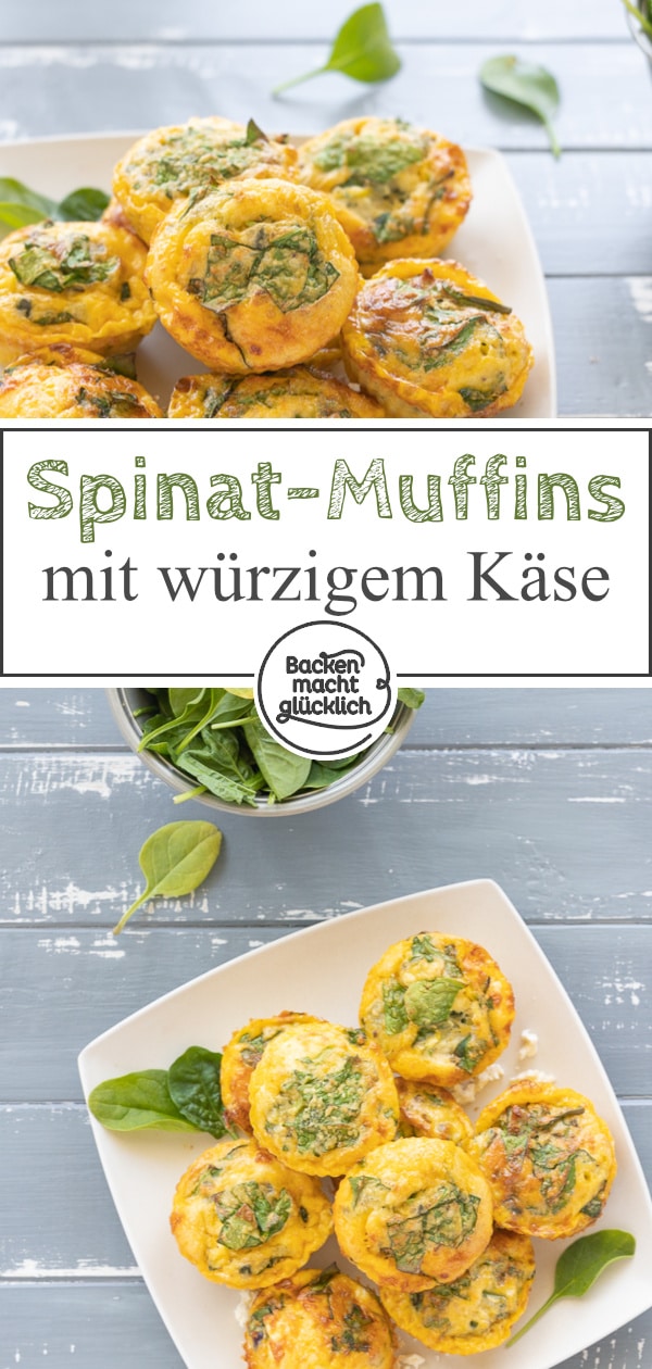 Extrem kohlenhydratarme, kalorienarme und zugleich super leckere Spinat-Muffins. Diese pikanten Muffins mit Eiern, Blattspinat und würzigem Käse schmecken der ganzen Familie!