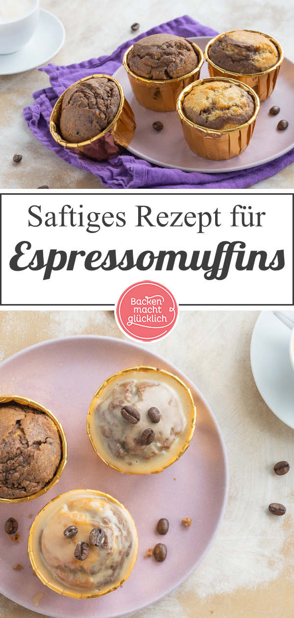 Super saftige, einfache und schnelle Muffins mit Espresso. Diese Schoko-Kaffee-Muffins sind perfekt für den Nachmittagskaffee.