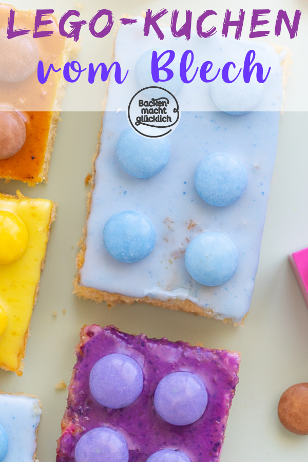 Das beste Rezept für kunterbunten Legokuchen ohne Fondant: Der Bausteinkuchen ist einfach zuzubereiten & kommt ohne künstliche Lebensmittelfarbe aus.
