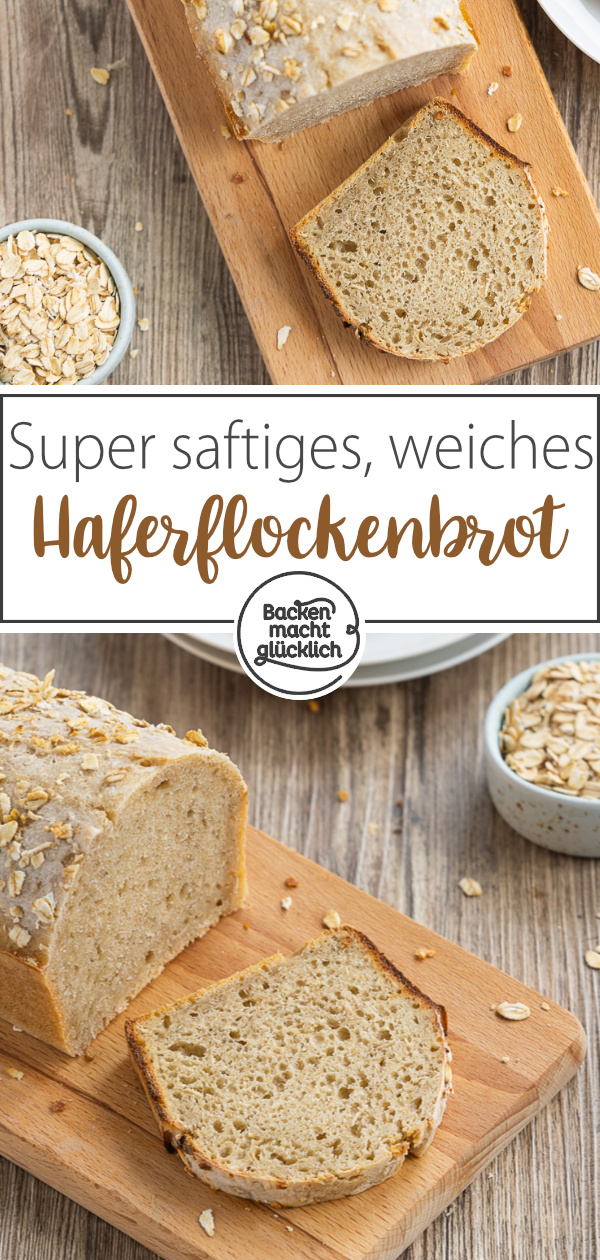 Wunderbar saftiges, weiches und aromatisches Brot mit Haferflocken. Das Hafermischbrot mit Sauerteig ist ein Allrounder für jeden Tag.