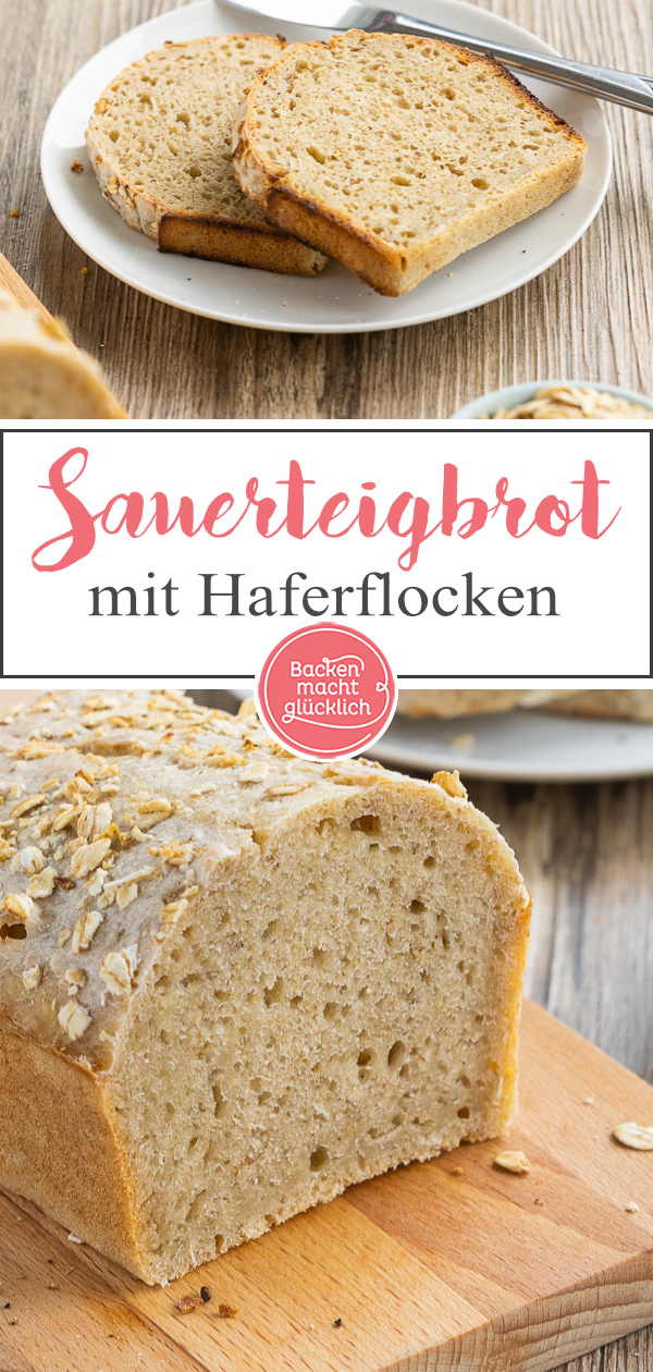 Wunderbar saftiges, weiches und aromatisches Brot mit Haferflocken. Das Hafermischbrot mit Sauerteig ist ein Allrounder für jeden Tag.