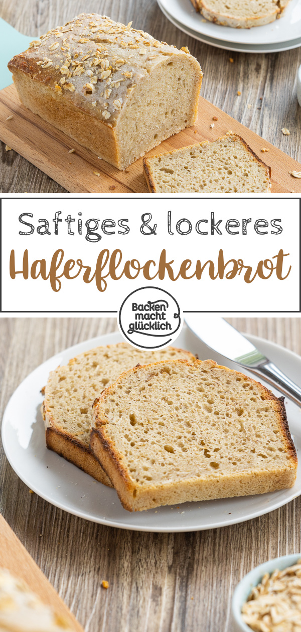 Wunderbar saftiges, weiches und aromatisches Brot mit Haferflocken. Das Hafermischbrot mit Sauerteig ist ein Allrounder für jeden Tag.