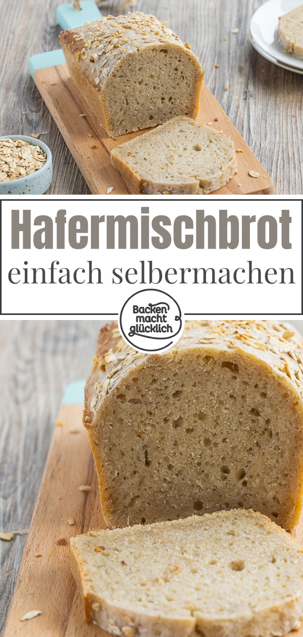 Wunderbar saftiges, weiches und aromatisches Brot mit Haferflocken. Das Hafermischbrot mit Sauerteig ist ein Allrounder für jeden Tag.