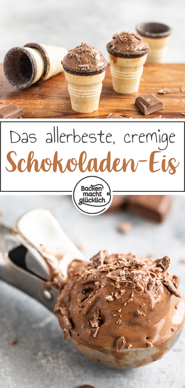 Dieses selbstgemachte Eis mit viel Schokolade schmeckt wie vom Italiener. Ihr braucht nur 3 Zutaten & wenig Zeit. Das Ergebnis ist ein köstliches Eis ganz ohne Ei!