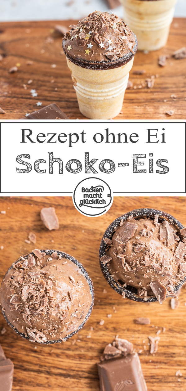 Dieses selbstgemachte Eis mit viel Schokolade schmeckt wie vom Italiener. Ihr braucht nur 3 Zutaten & wenig Zeit. Das Ergebnis ist ein köstliches Eis ganz ohne Ei!