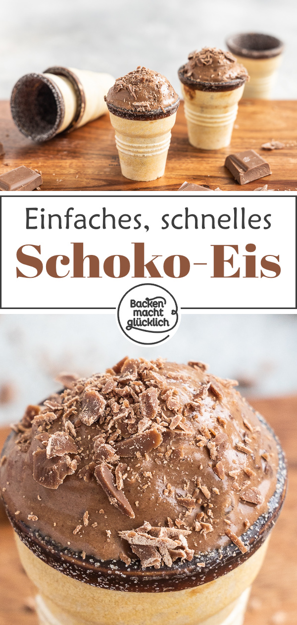 Dieses selbstgemachte Eis mit viel Schokolade schmeckt wie vom Italiener. Ihr braucht nur 3 Zutaten & wenig Zeit. Das Ergebnis ist ein köstliches Eis ganz ohne Ei!