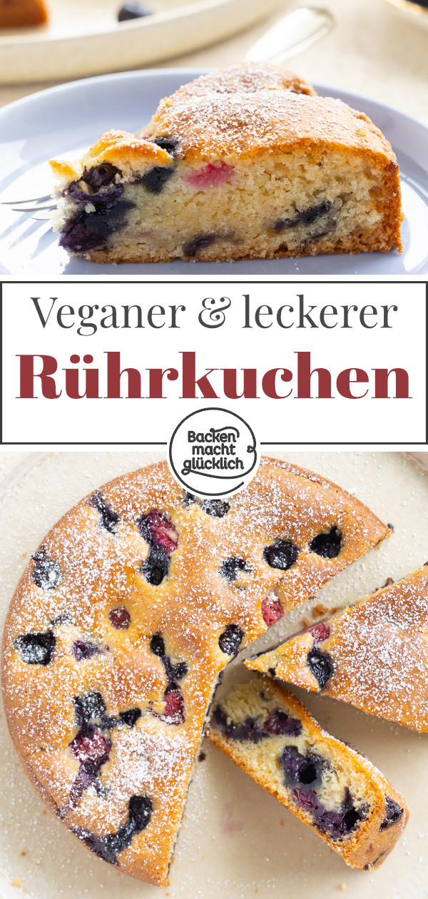 Lust auf einen blitzschnellen Sommerkuchen ohne Eier, Butter und Milch? Selbst wenn ihr weder Veganer noch Allergiker seid, solltet ihr dieses Rezept für veganen Beerenkuchen mal testen!