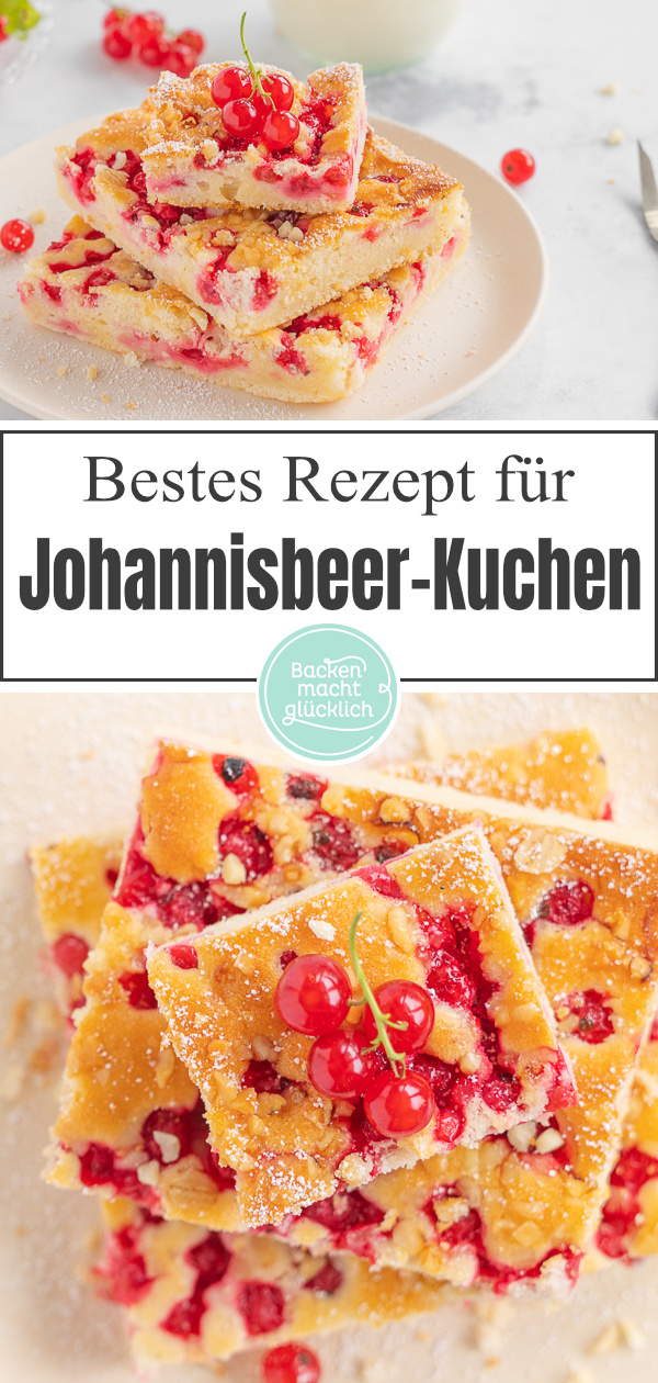 Dieser Johannisbeer-Kuchen ist die perfekte Kombination aus super saftigem Rührteig und säuerlichen Früchten. Der einfache Blechkuchen mit Johannisbeeren ist ein echtes Muss im Sommer.