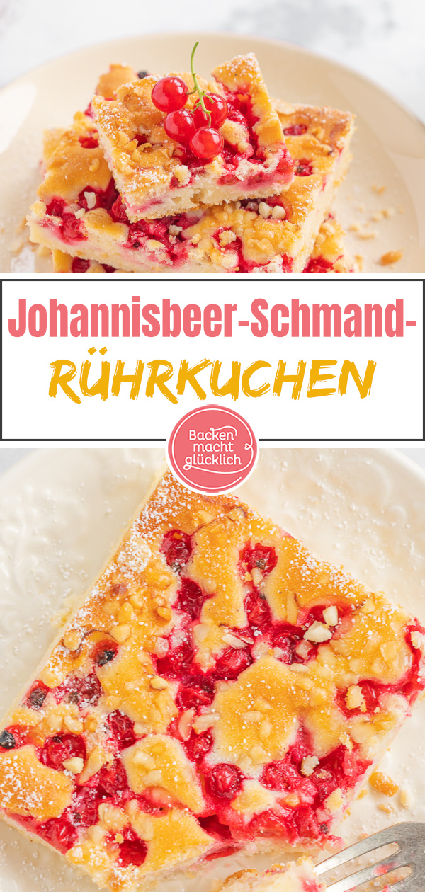 Dieser Johannisbeer-Kuchen ist die perfekte Kombination aus super saftigem Rührteig und säuerlichen Früchten. Der einfache Blechkuchen mit Johannisbeeren ist ein echtes Muss im Sommer.