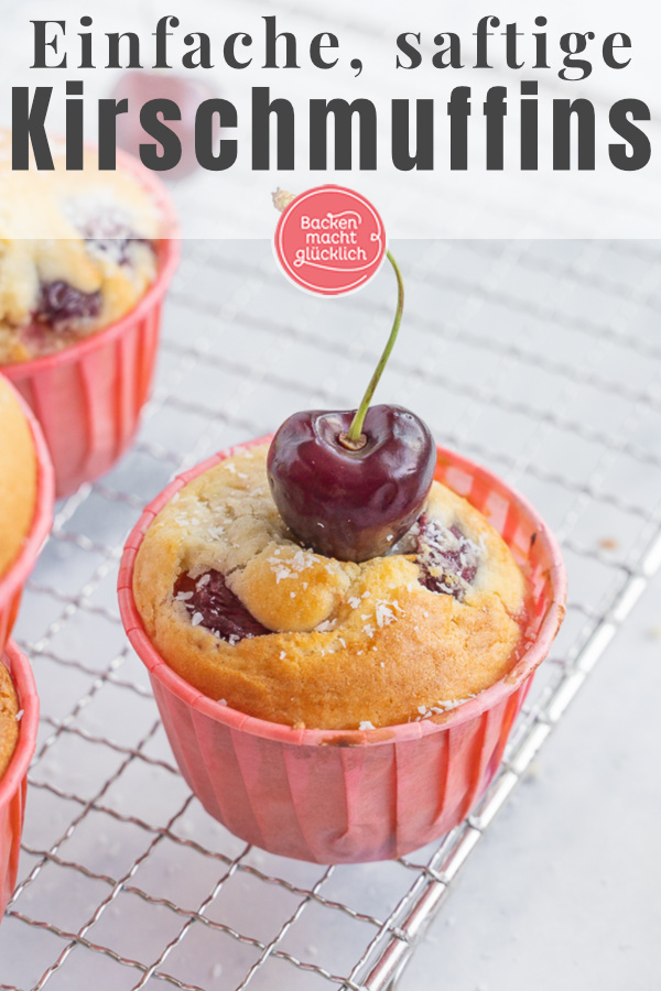 Diese Kirschmuffins mit Joghurt sind ein echtes Sommer-Highlight. Die Joghurt-Kirsch-Muffins sind einfach und schnell gemacht, super saftig und lecker.