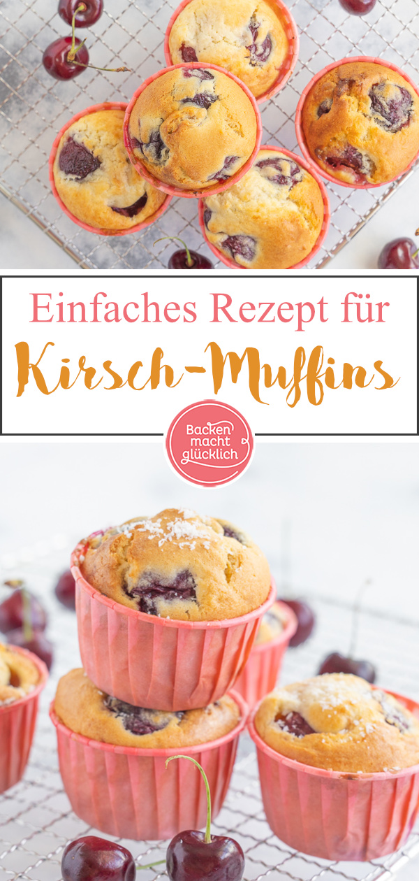 Diese Kirschmuffins mit Joghurt sind ein echtes Sommer-Highlight. Die Joghurt-Kirsch-Muffins sind einfach und schnell gemacht, super saftig und lecker.