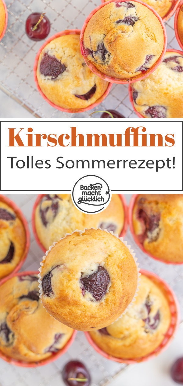 Diese Kirschmuffins mit Joghurt sind ein echtes Sommer-Highlight. Die Joghurt-Kirsch-Muffins sind einfach und schnell gemacht, super saftig und lecker.