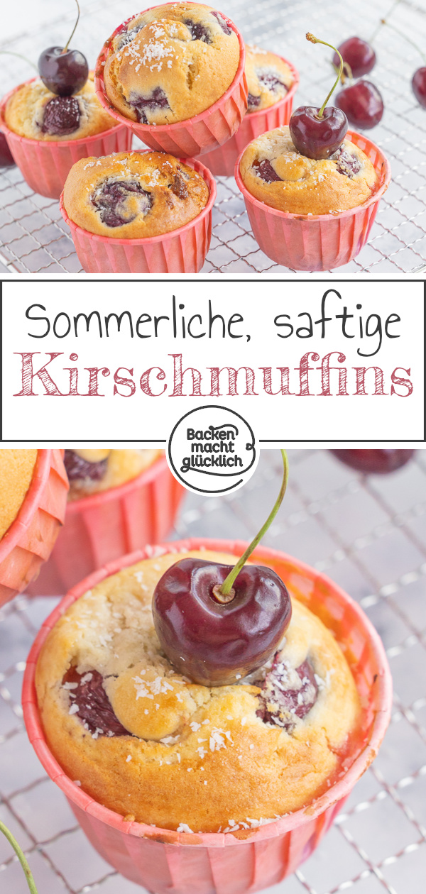 Diese Kirschmuffins mit Joghurt sind ein echtes Sommer-Highlight. Die Joghurt-Kirsch-Muffins sind einfach und schnell gemacht, super saftig und lecker.