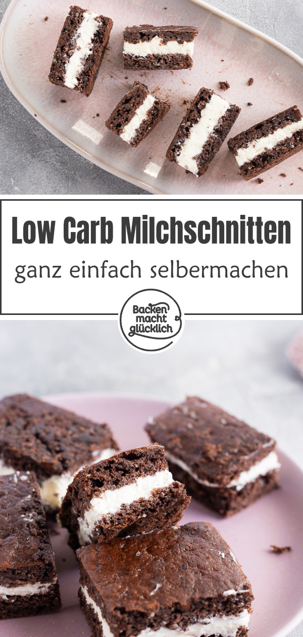 Der Süßigkeiten-Klassiker mal in einer kohlenhydratarmen, glutenfreien Variante. Die glutenfreien Milchschnitten begeistern auch Menschen, die sich normal nicht Low Carb oder zuckerfrei ernähren.