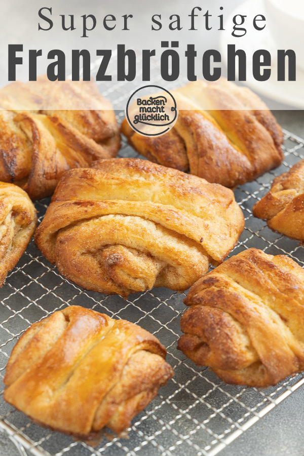 Ein wunderbar duftendes, köstliches Kleingebäck mit viel Zimtzucker. Die Franzbrötchen stammen ursprünglich aus dem Norden, sind inzwischen aber in ganz Deutschland beliebt.