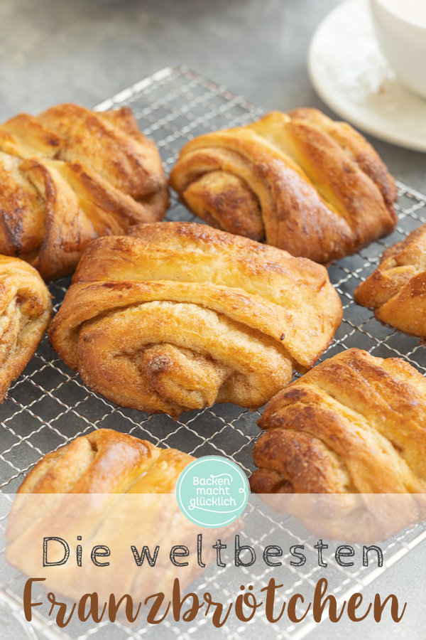 Ein wunderbar duftendes, köstliches Kleingebäck mit viel Zimtzucker. Die Franzbrötchen stammen ursprünglich aus dem Norden, sind inzwischen aber in ganz Deutschland beliebt.