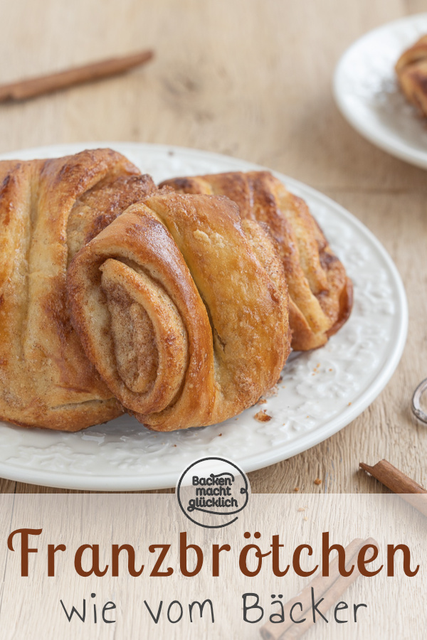 Ein wunderbar duftendes, köstliches Kleingebäck mit viel Zimtzucker. Die Franzbrötchen stammen ursprünglich aus dem Norden, sind inzwischen aber in ganz Deutschland beliebt.