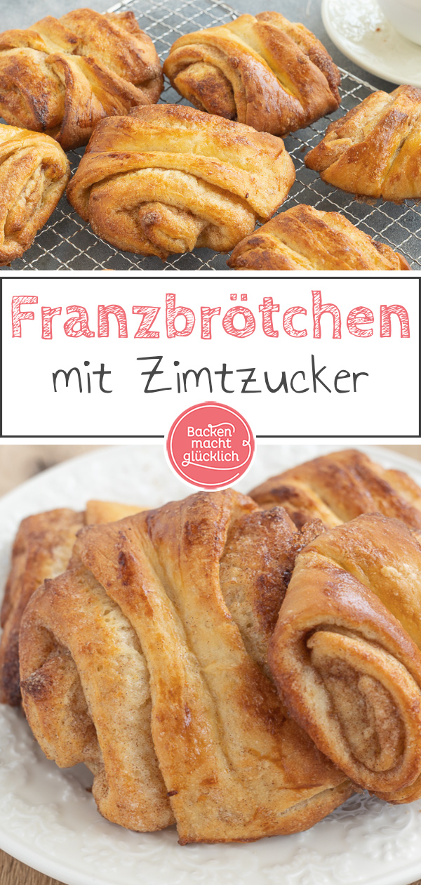 Ein wunderbar duftendes, köstliches Kleingebäck mit viel Zimtzucker. Die Franzbrötchen stammen ursprünglich aus dem Norden, sind inzwischen aber in ganz Deutschland beliebt.