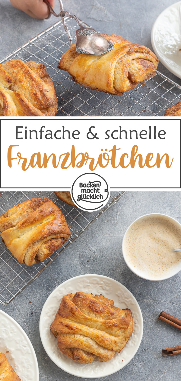 Ein wunderbar duftendes, köstliches Kleingebäck mit viel Zimtzucker. Die Franzbrötchen stammen ursprünglich aus dem Norden, sind inzwischen aber in ganz Deutschland beliebt.