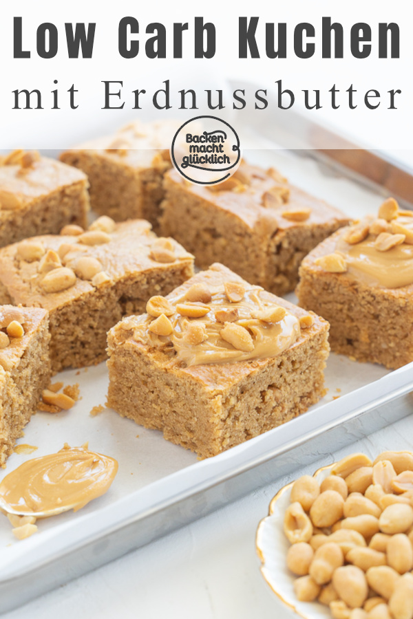 Zuckerfrei und mehlfrei, aber mit viel Geschmack: Dieser einfache Kuchen mit Erdnussbutter wird herrlich saftig. Der Peanutbutter-Cake schmeckt garantiert auch denjenigen unter euch, die sich sonst nicht kohlenhydratarm ernähren.