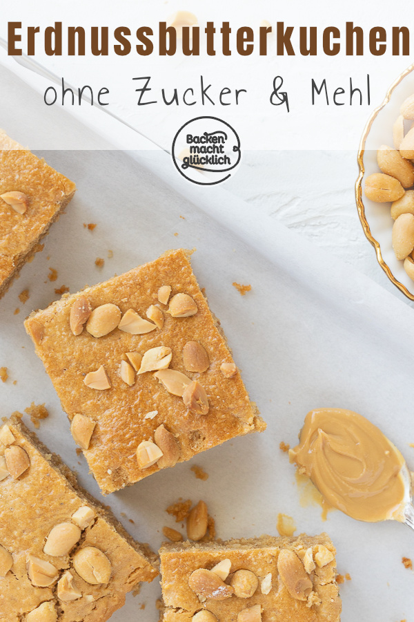 Zuckerfrei und mehlfrei, aber mit viel Geschmack: Dieser einfache Kuchen mit Erdnussbutter wird herrlich saftig. Der Peanutbutter-Cake schmeckt garantiert auch denjenigen unter euch, die sich sonst nicht kohlenhydratarm ernähren.