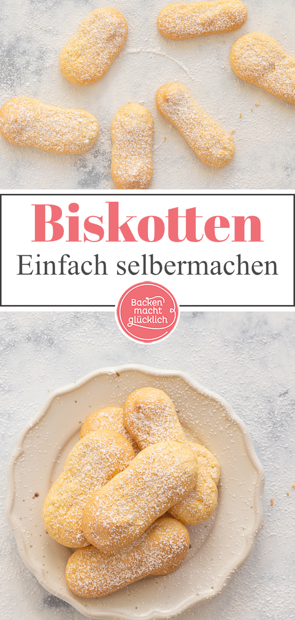 Einfaches Löffelbiskuits-Rezept. Die Biskotte eigenen sich als Zutat für Tiramisu und Co, pur zum Vernaschen oder als Babysnack.