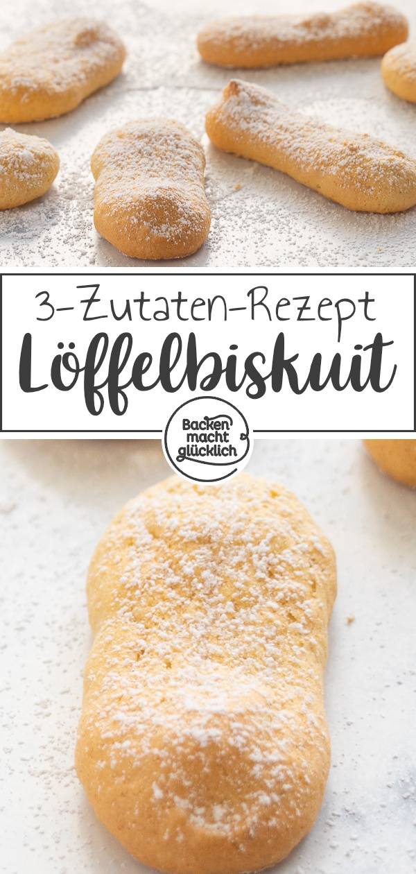 Einfaches Löffelbiskuits-Rezept. Die Biskotte eigenen sich als Zutat für Tiramisu und Co, pur zum Vernaschen oder als Babysnack.