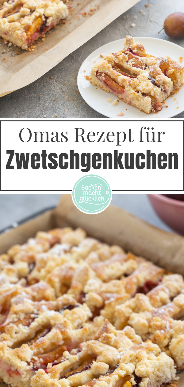 Saftiger Zwetschgenkuchen mit Streuseln & Rührteig: Dieser einfache herbstliche Blechkuchen mit Zwetschgen kommt immer gut an.