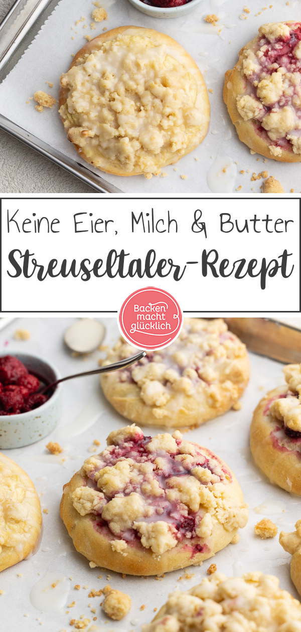 Streuseltaler sind der Klassiker aus der Bäckerei mal ohne Ei, Milch und Butter. Mit diesem Rezept werden die Streuseltaler super variabel und unglaublich lecker.