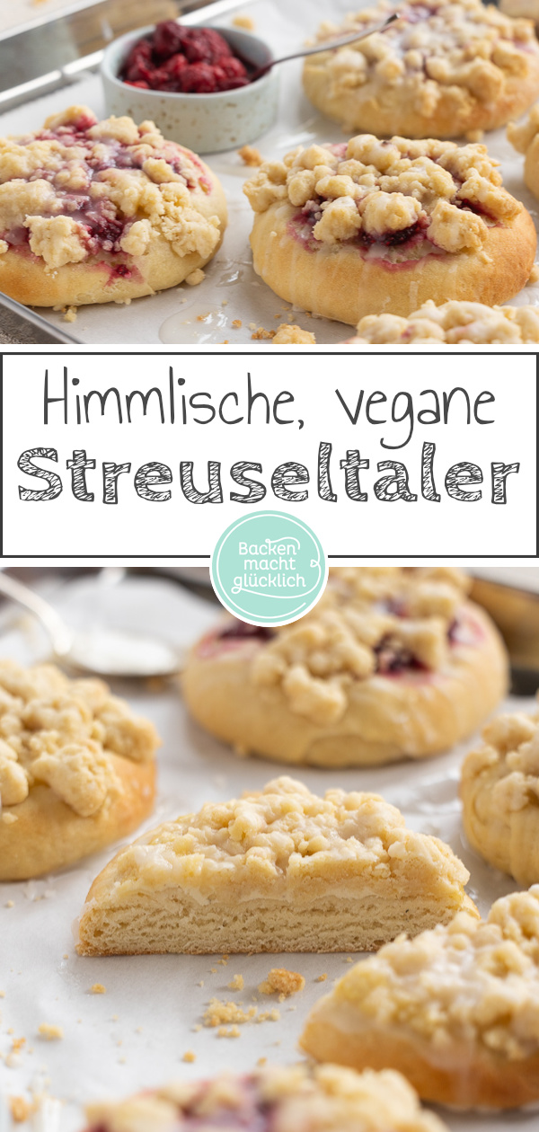 Streuseltaler sind der Klassiker aus der Bäckerei mal ohne Ei, Milch und Butter. Mit diesem Rezept werden die Streuseltaler super variabel und unglaublich lecker.