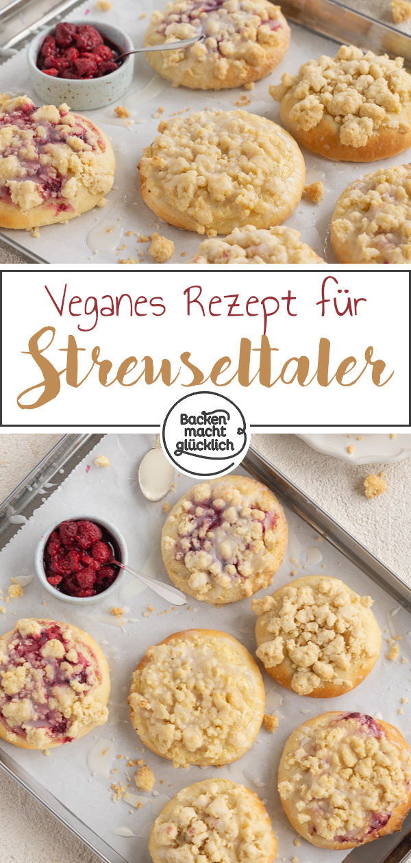 Streuseltaler sind der Klassiker aus der Bäckerei mal ohne Ei, Milch und Butter. Mit diesem Rezept werden die Streuseltaler super variabel und unglaublich lecker.