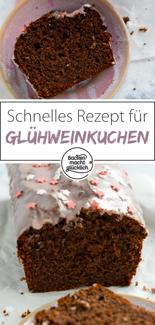 Extrem saftiger, fluffiger Rührkuchen mit Glühwein. Der Glühweinkuchen ist die perfekte Herbst-Winter-Leckerei für graue Tage!