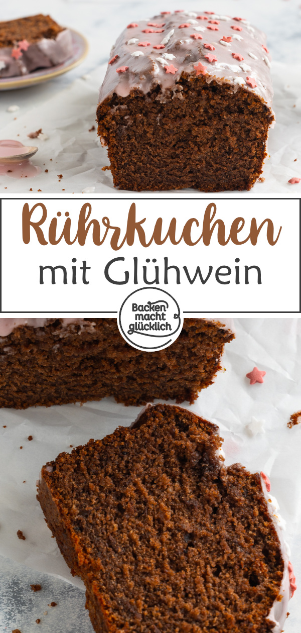 Extrem saftiger, fluffiger Rührkuchen mit Glühwein. Der Glühweinkuchen ist die perfekte Herbst-Winter-Leckerei für graue Tage!