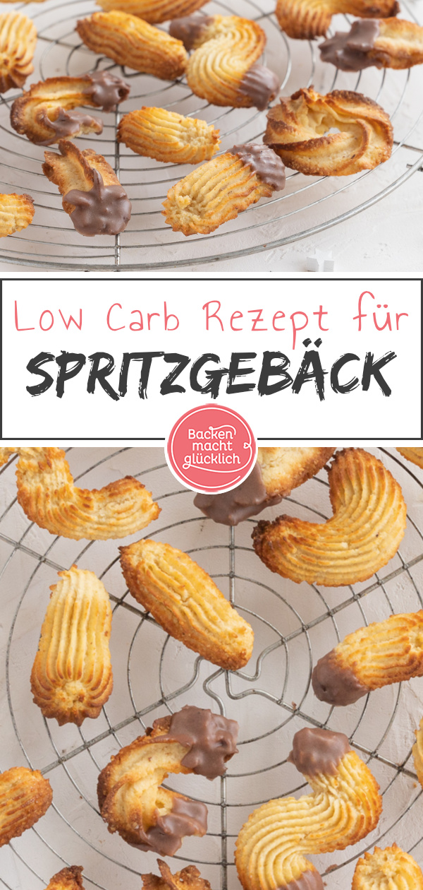 Leckeres Low Carb Spritzgebäck ohne Zucker und Mehl. Der Plätzchen-Klassiker mal kohlenhydratarm, glutenfrei & kalorienarm.