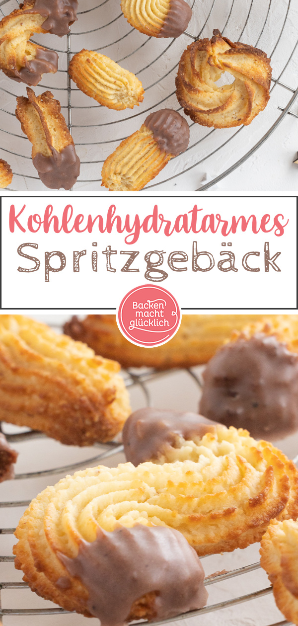 Leckeres Low Carb Spritzgebäck ohne Zucker und Mehl. Der Plätzchen-Klassiker mal kohlenhydratarm, glutenfrei & kalorienarm.