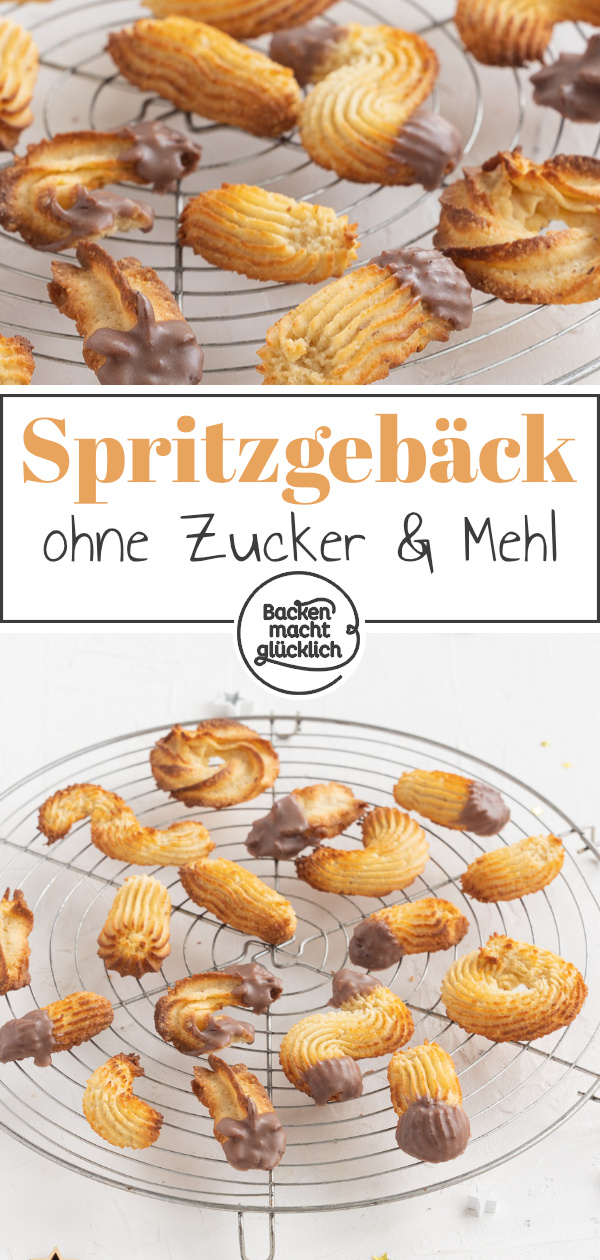 Leckeres Low Carb Spritzgebäck ohne Zucker und Mehl. Der Plätzchen-Klassiker mal kohlenhydratarm, glutenfrei & kalorienarm.