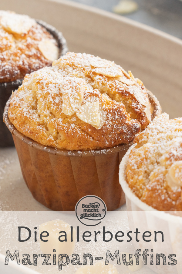 Saftige, schnelle Muffins mit Marzipan, die direkt für winterlich-weihnachtliche Stimmung sorgen. Im Grunde schmecken die Marzipanmuffins aber das ganze Jahr über köstlich.