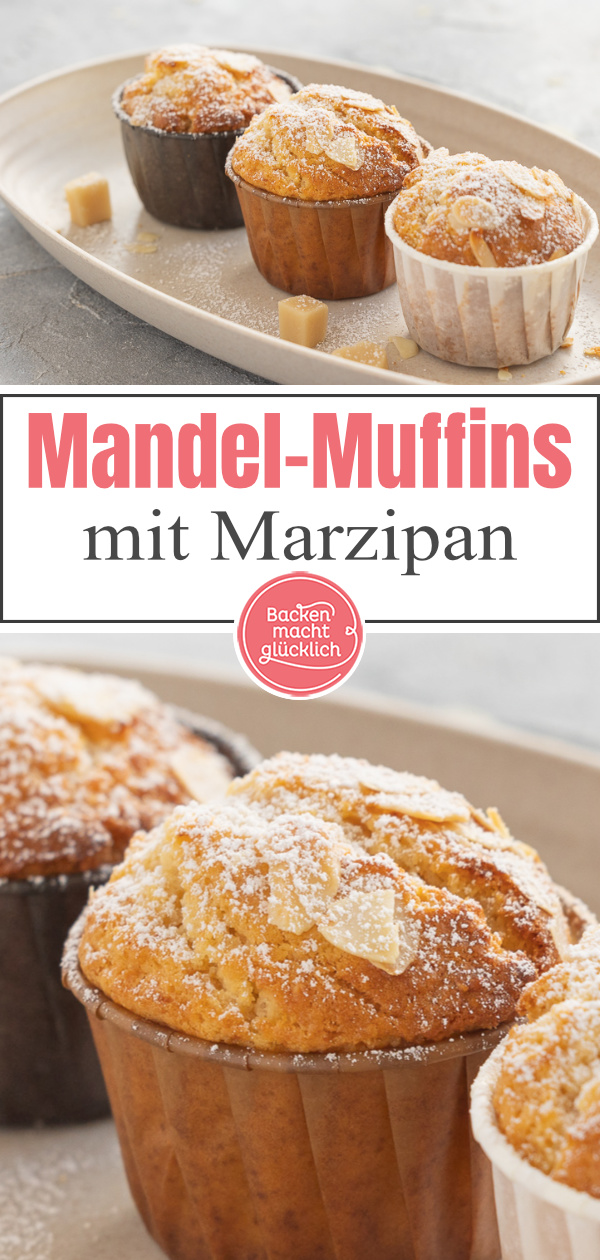 Saftige, schnelle Muffins mit Marzipan, die direkt für winterlich-weihnachtliche Stimmung sorgen. Im Grunde schmecken die Marzipanmuffins aber das ganze Jahr über köstlich.