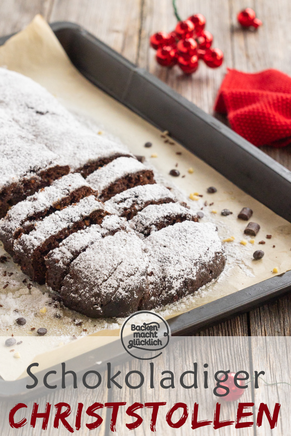 Köstliche Variante des klassischen Weihnachtsstollens: Diesen Schokoladen-Stollen mit Mandeln müsst ihr einfach testen!