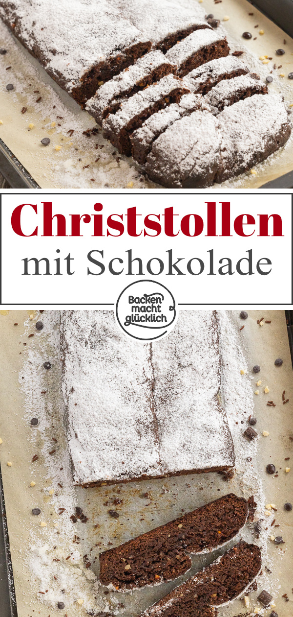 Köstliche Variante des klassischen Weihnachtsstollens: Diesen Schokoladen-Stollen mit Mandeln müsst ihr einfach testen!