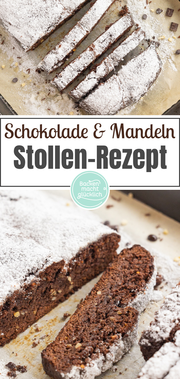 Köstliche Variante des klassischen Weihnachtsstollens: Diesen Schokoladen-Stollen mit Mandeln müsst ihr einfach testen!