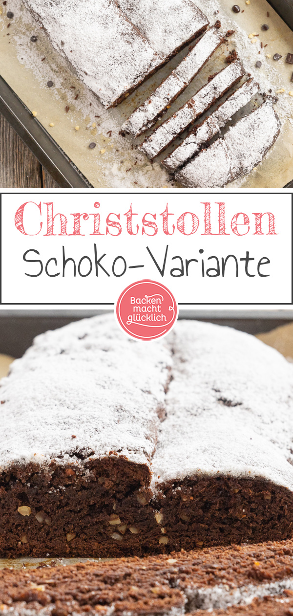 Köstliche Variante des klassischen Weihnachtsstollens: Diesen Schokoladen-Stollen mit Mandeln müsst ihr einfach testen!