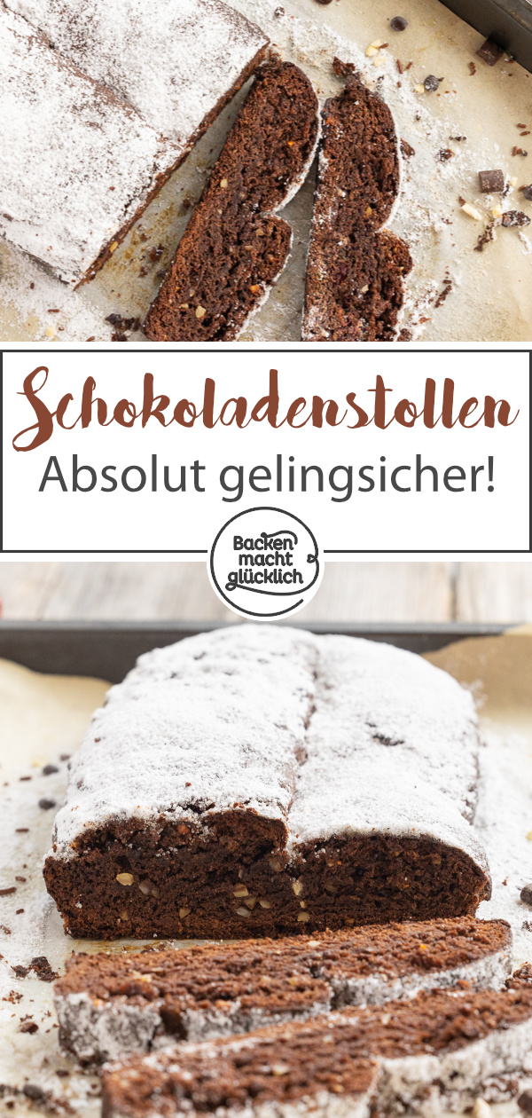 Köstliche Variante des klassischen Weihnachtsstollens: Diesen Schokoladen-Stollen mit Mandeln müsst ihr einfach testen!