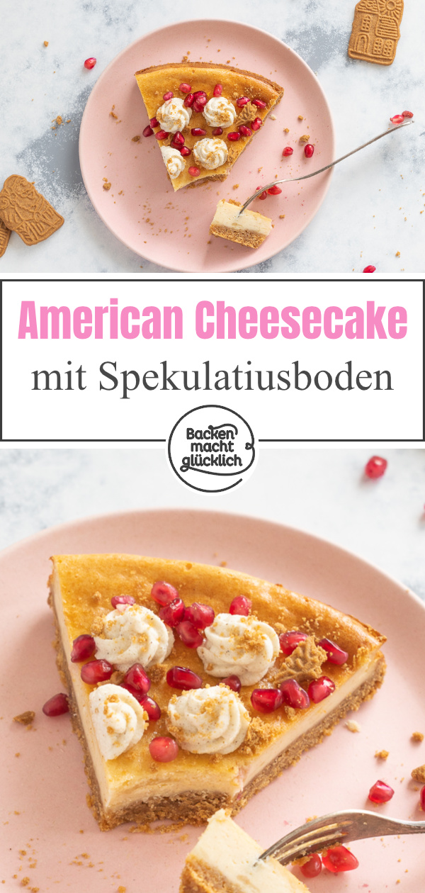 Diese Spekulatius-Käsekuchen ist weihnachtlich, aromatisch, cremig, wunderbar! Dieser amerikanische Käsekuchen mit Spekulatiusboden macht jeden Winternachmittag zum Genuss.