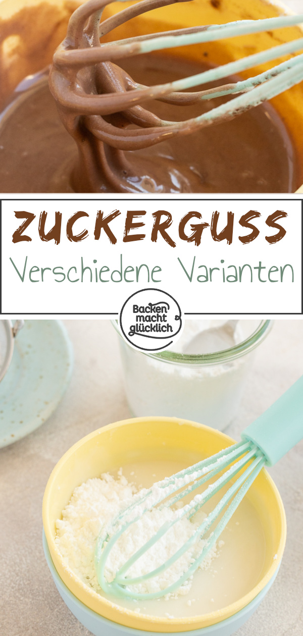 Mit diesem Grundrezept könnt ihr Zuckerglasur für Plätzchen, Muffins, Kuchen, Amerikaner und Co. einfach selber machen. Den Zuckerguss könnt ihr auch wunderbar variieren.