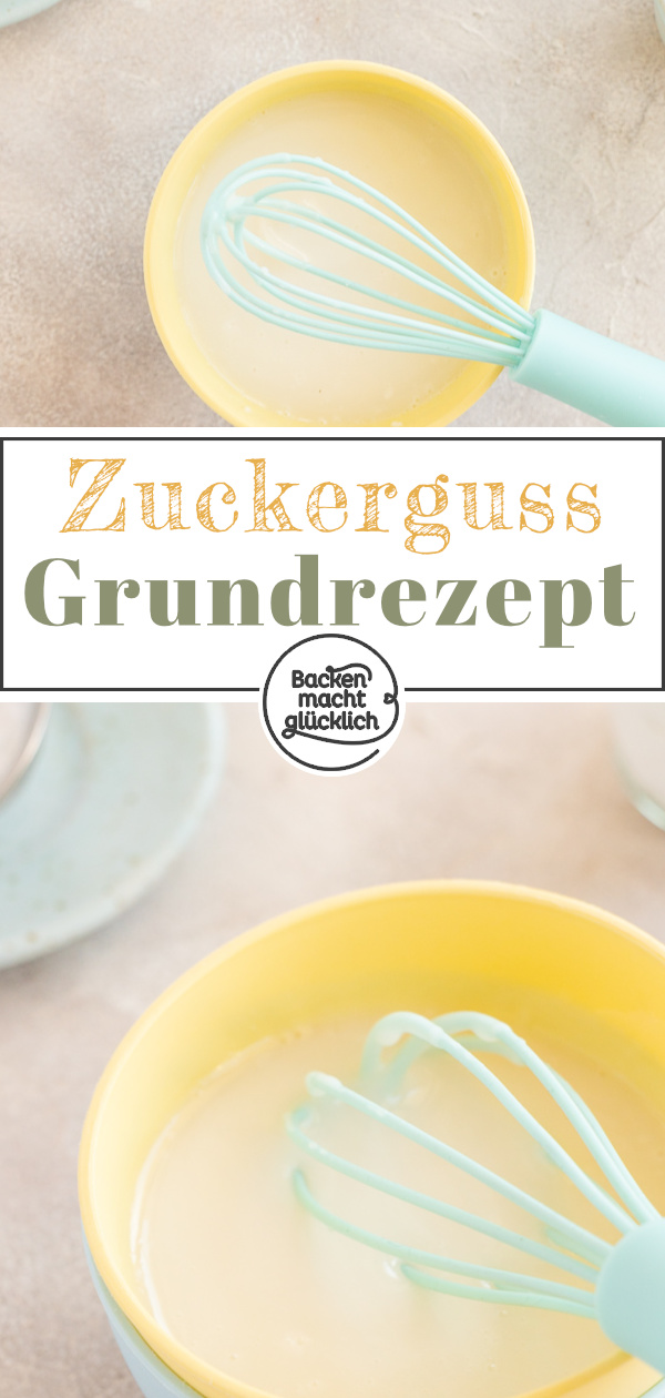 Mit diesem Grundrezept könnt ihr Zuckerglasur für Plätzchen, Muffins, Kuchen, Amerikaner und Co. einfach selber machen. Den Zuckerguss könnt ihr auch wunderbar variieren.