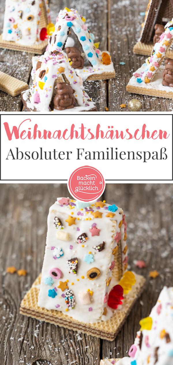 Diese Knusperhäuschen sind einfach nur lecker und eine schöne Adventsbeschäftigung für die ganze Familie. Diese Weihnachtshäuschen machen in jeder Hinsicht Spaß.